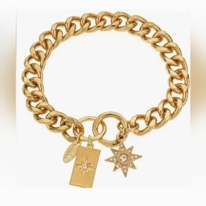 Ettika Starry Charms 18k Gold Plated Chain Link Bracelet